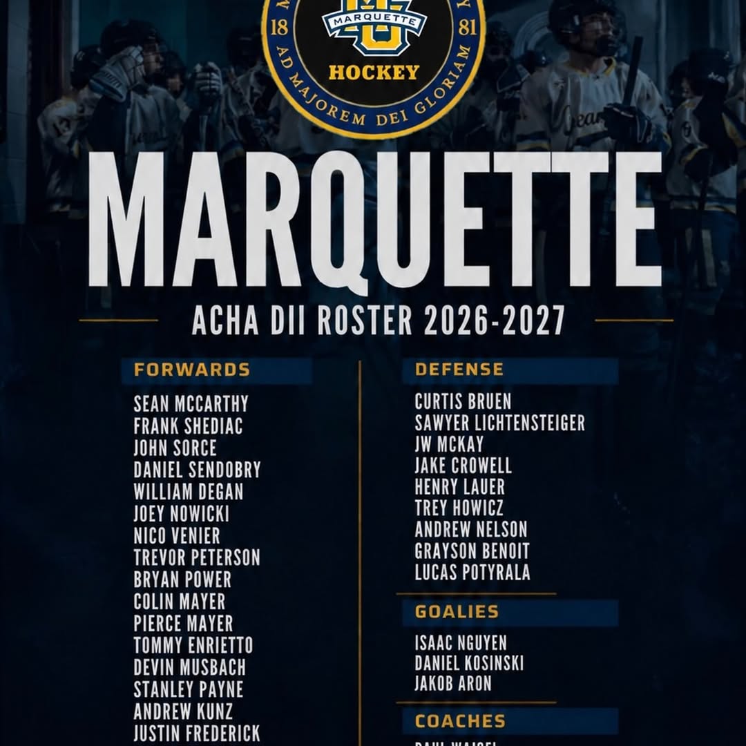 Your 2026-2027 Marquette Men’s ACHA DII roster is here!